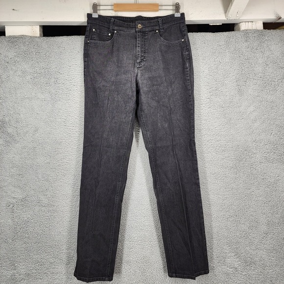 geiger Denim - Geiger Jeans Women's Black Denim Straight Leg Pants Made in Austria Size 38 US 8